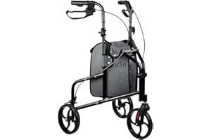 ICAN PRODUCTS iCAN R-33 Ultra Lightweight 3-Wheel Rollator – Aluminium Compact Walker with Adjustable Handles & Ergonomic Brakes – Indoor & Outdoor Mobility Aid