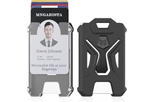 MNGARISTA Lot de 2 porte-badges robustes, porte-cartes d'identité vertical/polycarbonate, portefeuille porte-cartes de crédit pouvant contenir 5 cartes, noir