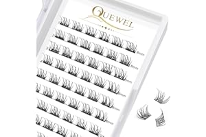 QUEWEL Cluster Volume Ciglia Cluster Ciglia finte individuali Ciglia naturali Ciglia individuali russe Volume Extension ciglia fai da te (natural-C-8mm)