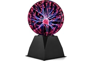 ‎ZWOOS ZWOOS Plasmakugel, Magische Plasmakugel, Plasmalampe reagiert auf Berührung und Geräusch, Geschenk für Kinder (15cm, Rot)