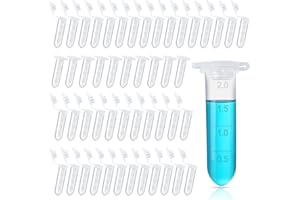 AERZOUSER 50 Stück Probenröhrchen,Zentrifugenröhrchen, Reaktionsgefäße, Eppendorfgefäß, Transparente Mikrozentrifugenröhrchen aus Kunststoff für den Laborgebrauch(0,5 ml, 1,5 ml, 2 ml) (2ML)