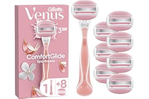 Gillette Venus Comfortglide Spa Breeze Women's Razor- 8 Blades, 3 built-in blades for a smooth, close shave that lasts