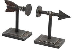 Creative Co-Op Bronze Arrow Shaped Cast Iron Bookends (Set of 2 Pieces)