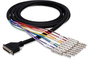 HOSA DTP-802, standard Multicore Kabel, 1 DB25 Stecker an 8 symmetrischen Klinkenstecker, 2m Länge