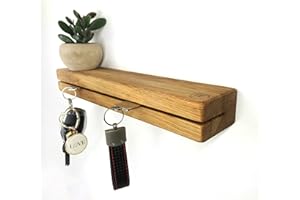AE Günther® Schlüsselbrett Holz mit Ablage - Schlüsselboard - Schlüsselhalter Key Organizer Wand Aufbewahrung Wall (Ohne Magnet)