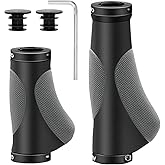 Fahrradgriffe Ergonomisch, HNOOM MTB Griffe, Sportliche Lenkergriffe aus rutschfestem Gummi, Lock-On Fahrrad Lenkergriffe für