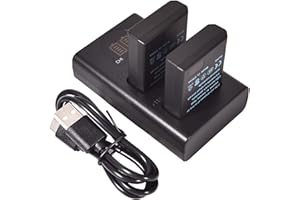 DSTE DE DSTE 2X EN-EL14 Ersatz Batterie + Duales USB-Ladegerät mit LCD-Display Kompatibel mit Nikon D3300,D3400,D5300,D5500,D5600,D3200,D5200,D5100,D3S Df,Coolpix P7000,P7100,P7700,P7800,Battery Grip BG-2G