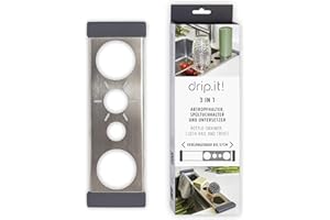 ‎SANNI SHOO Flaschenhalter für 2 Flaschen, kompatibel mit Glasflaschen der Marke SodaStream und vielen Anderen Flaschen. Abtropfhalter, Abtropf-Ständer flexibel über Spüle, auch als Spültuchhalter