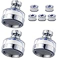 3 Pcs Sink Filter Water Faucet, Universal 360 ° Rotating Bathroom Sink Filter, Filtration Removes Chlorine Fluoride Heavy Metals Hard Water for Home & Kitchen (3 Faucet, 6 Filter)