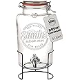 Smith's Mason Jars 5-Litre (169oz) Drink or Water Dispenser with Stainless Steel Spigot(Tap), Removable Mesh Filters and Metal Stand - Ideal for Lemonade, DIY Drinks, Fresh Fruit and Herbs