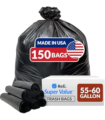 Trash Compactor Bags 12-Pack Heavy Duty 55 Gallon Drum Liners
