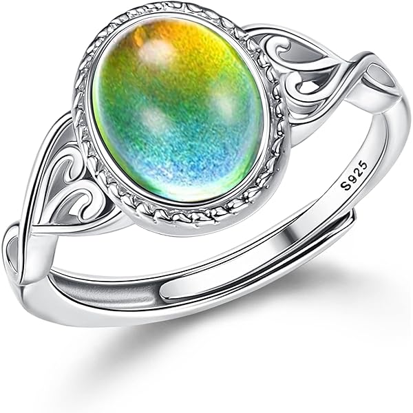 thumbnail: KRFY Stemmingsring Van Sterling Zilver - Kleurverandering Door Temperatuur, Open Design, Verstelbaar