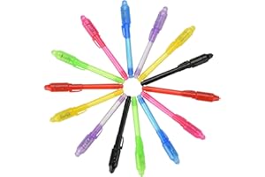 Willingood 14 x Geheimstift mit UV-Licht | unsichtbar schreiben | lesbar durch Licht | Mitgebsel | Kindergeburtstag | Gastgeschenke
