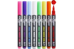 STATIONERY ISLAND Kreidestifte für Tafel Abwaschbar, Kreidestift für Fenster, 8 Farben Kreidemarker für Glas & Tafeln, Bunt Fensterstifte