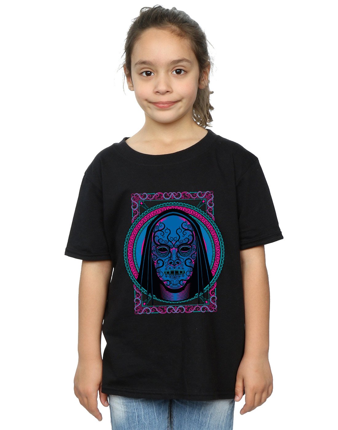 Harry-Potter-Mdchen-Neon-Death-Eater-Mask-T-Shirt