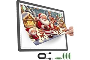 TOHETO A4 Leuchttisch für Diamantmalerei, Wiederaufladbares Ultraheller Leuchtkasten zum Zeichnen, Aufladbar LED Licht Pad zum Nachzeichnen, Kabelloses Lichtplatte Lichttafel zum Skizzieren (Schwarz)