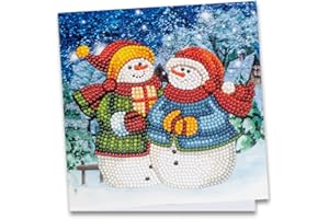 Ideen mit Herz Diamentowa kartka z życzeniami, 16 x 16 cm, 370 g/m², w zestawie koperta i narzędzie (bałwanki 2)