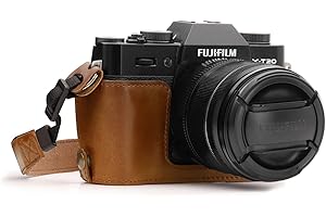 MegaGear MG959 Ever Ready skórzane etui na aparat i pasek kompatybilne z Fujifilm X-T30, X-T20, X-T10 - jasnobrązowy