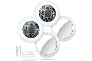 TUKIO Air Tags Traceur Lot de 4 Blanc, Fonctionne avec l’app Localiser Apple (Uniquement iOS), Localisateurs D’Objets Bluetooth pour Bagages/Valises/Portefeuilles/Clés/Sacs, Batterie Remplaçable