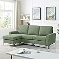 Danube Home Soderman Reversible Corner Fabric Sofa I Modern Design L-Shape Sofas | Comfortable Living Room Furniture L210xW146xH84cm - Light Green