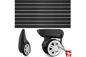 Wjelet 8 Pcs Suitcase Wheel Protectors, Silicone Suitcase Wheel Covers, Silent Luggage Wheels Protector Covers Black