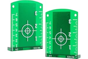 GUDALEA Targets laserowy, 2 szt. magnetyczna płytka docelowa ze stojakiem, magnetyczna płyta docelowa laserowa do poziomowania zielonego lasera, w celu poprawy widoczności zielonych linii laserowych