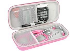 Khanka Stethoskop Tasche für 3M Littmann Classic III/MDF Sprague Rappaport/MDF Dual Head Zewikopf/Medi-Inn Stethoskop. (Rosa)