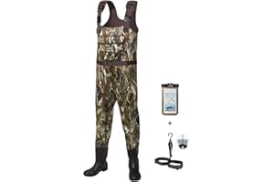HISEA Neoprene Chest Waders Camo Fishing Waders for Men with Boots Waterproof Duck Hunting Bootfoot Wader
