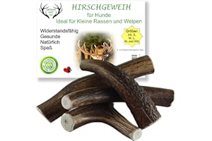 ARTISAN GIFT CO Hundesnack Rothirsch Geweih Kausnack -100% Natürlicher - Gesamtnettogewicht 200gr. (S - 4 stück)