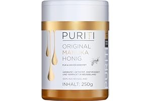 ‎PURITI PURITI Manuka Honig MGO 550+ 250g aus Neuseeland mit zertifiziertem Methylglyoxal Gehalt - Laborgeprüft, Direktimport, reines Naturprodukt, frei von Zusatzstoffen