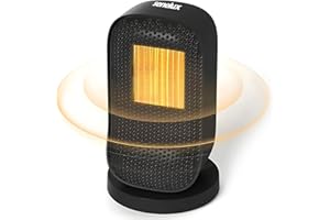 Senelux Space Heater, PTC Portable Electric Desktop Heater 600W Low Energy Consumption Heater, Fan Heater Silent with Overheating & Tip-Over Protection, 3s Fast Heating, 2 Modes for Home Office Desk
