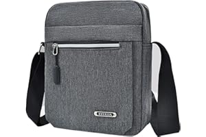 Vologle Mens Fashion Crossbody Bags Messenger Bag Women Shoulder Bag Satchel Briefcase Travel Bag Adjustable Shoulder Strap Soft Oxford with Night Reflective Strips