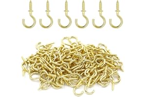 RETEC 50 Pack Cup Screw Hooks Metal Ceiling Hooks Screw-in Eye Hook Holder for Small Coffee Cup, Tea Cup, Hanging Plants, Lights Indoor and Outdoor Use 5/8 Inch