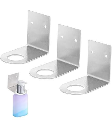 Natural Goods Berlin 1 x zeepdispenserhouder enkel, houder voor zeepdispenser, metaal, wit, wandhouder, douche zonder boren, om te plakken