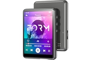 64GB MP3 Player with Bluetooth 5.3 - MECHEN Portable Lossless Sound Music Player with HD Speaker，2.4" Touch Screen Voice Recorder，FM Radio，Support 128GB TF Card (UK-Grey)