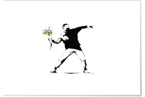 Panorama Płótno Banksy, graffiti, wściekły miotacz kwiatów, 50 x 35 cm, nadruk na płótnie, płótno Banksy, obraz na ścianę, nowoczesny druk artystyczny na ścianę, dekoracja Banksy