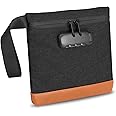 Brifit Smell Proof Bags, Security Anti-Theft Money Bag with Combination Lock, 8×7.5 Inches Waterproof Pouch, Men & Women's Portable Safe Handle Bag, Protect for Cash, Passports, Wallet, Phone (Black)