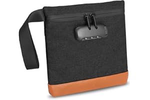 Brifit Geruchsdichte tasche mit Zahlenschloss, Tragbare 20×18,8 cm Wasserdichte Smell Proof Tasche, Männer & Frauen Tragbare Safe Handle Bag, Schutz für Bargeld, Pässe, Geldbeutel, Telefon (Schwarz)