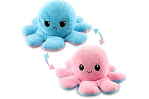 Poulpe Peluche , Peluche Humeur Reversible Mignons, Poupée d'animaux en Peluche de Poulpe Doux, Jouets Créatifs pour Enfants Amis Famille