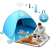 Tenda Spiaggia Automatica Pop-Up - Per 3-4 Persone, UPF50+, Verde | Protezione Sole E Vento - Foto 3