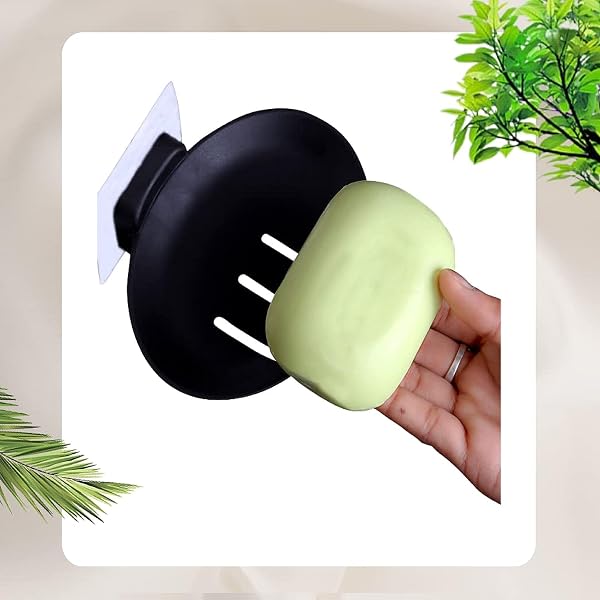 Essentra Home Matte Black Soap Dish – Self-Draining Rectangular Design With Rubber Feet - View #3