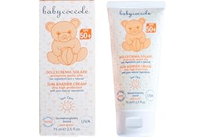 BABY COCCOLE Babycoccole DOLCE CREMA SOLARE BAMBINI SPF 50 PROTEZIONE MOLTO ALTA. Efficace, delicata, facile da applicare. Con Ingredienti Naturali, Dermatologicamente Testata per Pelli Sensibili - 75 ml