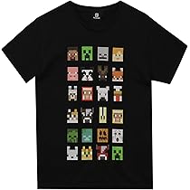 T-shirt Old Navy Minecraft Creeper – Garçon 6/7 Ans – Noir Manches Courtes NEUF