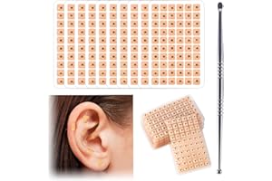 HAMKU 1800 Pezzi Cerotti Per Punto Auricolare Di Agopuntura,Cerotti Per Punto Auricolare,Cerotto Per Pressione Dell'orecchio,Massaggio Orecchio Auricoloterapia con penna a punta per orecchie