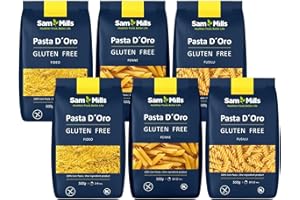 Sam Mills - Pack 6 Unidades Pasta Sin Gluten - 6 paquetes de 500 g - 100% Harina de Maíz - Fabricado en Instalaciones Sin Gluten - Mejora el Tránsito Intestinal - Ideal para Dietas Veganas