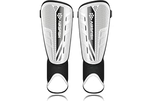 AirsFish Protège-Tibias pour Garçons Certifiés CE avec Protection de la Cheville, Protège-Tibias Haute Résistance, Sangles Réglables Étendues Antidérapantes Respirantes, pour Garçons et Filles