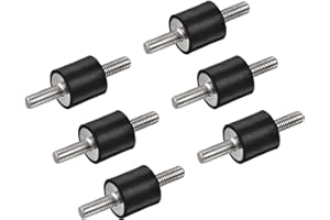 sourcing map M5 Rubber Mounts, 6pcs Male/Male Vibration Isolator Shock Absorber, for Garage Motor Air Compressor Car Boat Bobbins, D15mmxH15mm