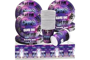 DOYOMTOY Forniture per Feste di Compleanno per Videogiochi, 41 pezzi Set di Forniture per Feste a Decorazioni per Feste di Gioco Stoviglie di Compleanno Decorazione di Forniture per Feste(20 Ospiti)