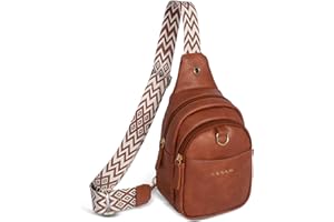 OSOCE Torba crossbody dla kobiet PU torba na pasek na ramię mała torba na ramię torba na klatkę piersiową torebki z regulowanym paskiem gitarowym otwór na kabel telefonu, saszetka na ramię, torby na