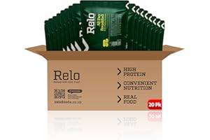 Relo All Day Breakfast | 350g Ready-to-Eat Survival Food Pouches | Camping Food Pouches with High-Protein (41g), High-Fibre, Low-Fat, Low-Sugar, Low-Cal, Low-Carb, Keto-Friendly (20 Pack)